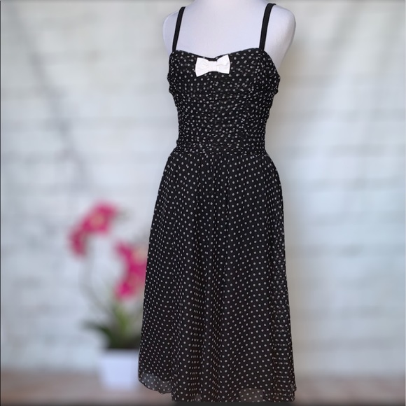 Rock Steady Heather Dress Black Polka Dots Sz M - Picture 2 of 9